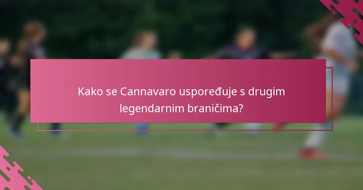 Kako se Cannavaro uspoređuje s drugim legendarnim braničima?