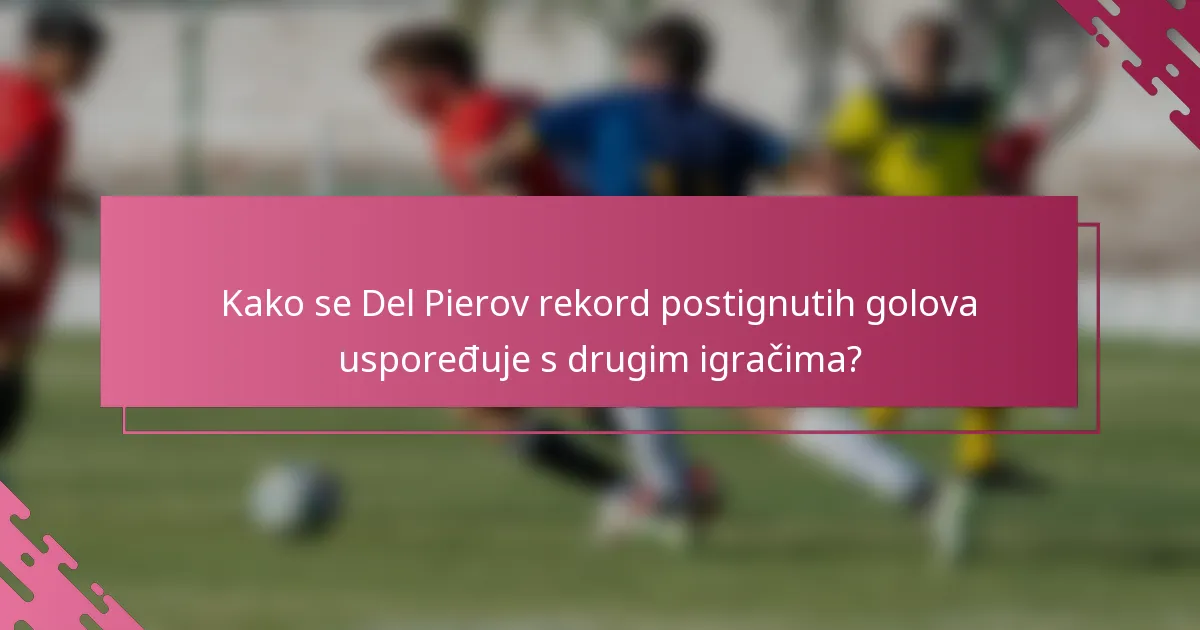 Kako se Del Pierov rekord postignutih golova uspoređuje s drugim igračima?