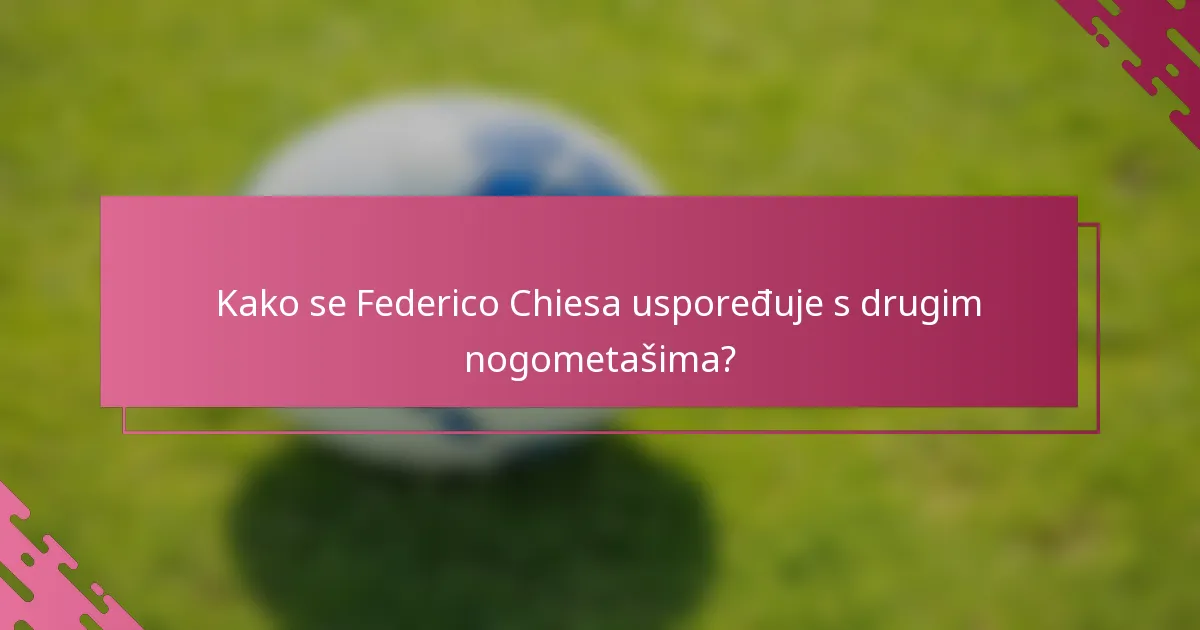 Kako se Federico Chiesa uspoređuje s drugim nogometašima?