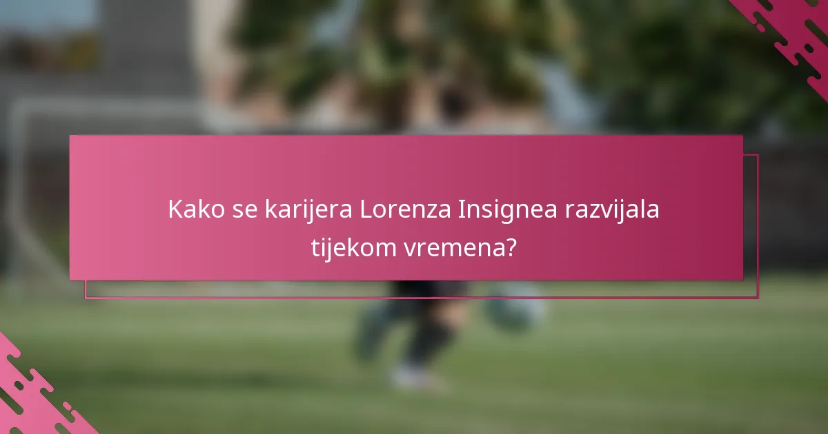 Kako se karijera Lorenza Insignea razvijala tijekom vremena?